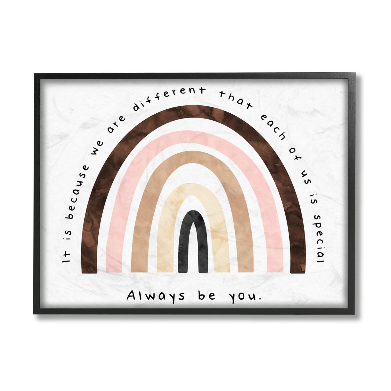 Stupell Industries Diversity Rainbow Wall Art in Black Frame